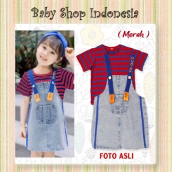 large PD614 Overall Rok Anak Import Pullover Anak Perempuan Merah